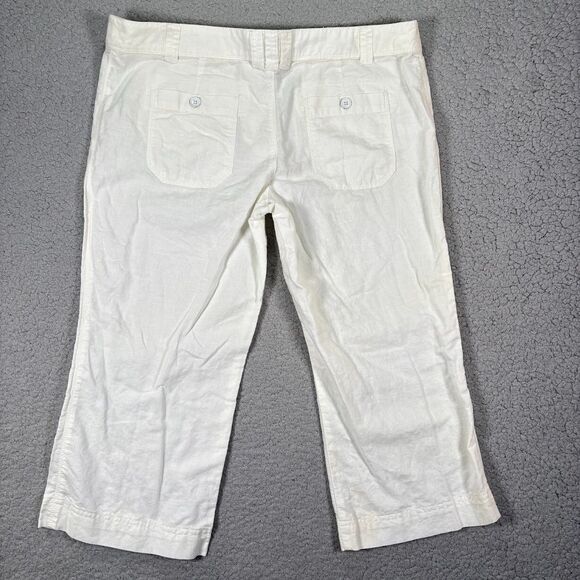 Converse One Star Women's Linen Off White Cotton Linen Blend Pants Sz 16 Fit 3 - Picture 2 of 11